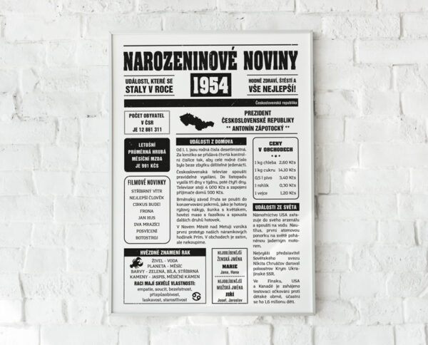 Narozeninové noviny 1954 - jednostranné - Obrázek 4