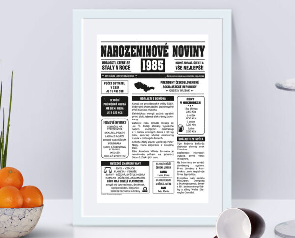 Narozeninové noviny 1985