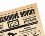 Detail narozeninových novin 1955