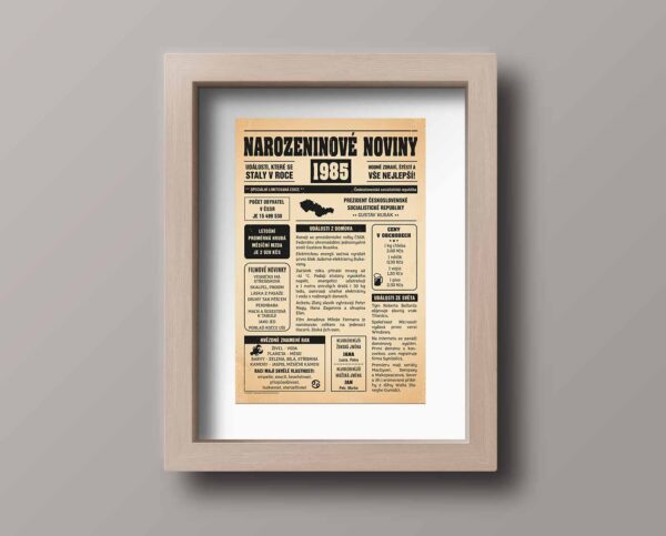 retro narozeninové noviny 1985