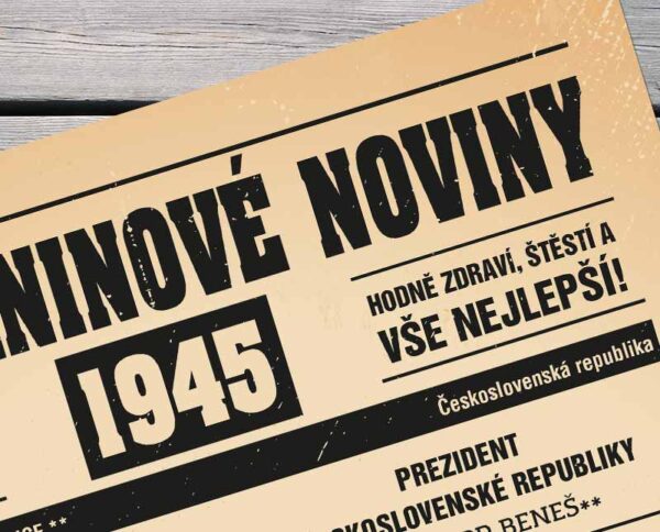 Detail narozeninových novin 1945