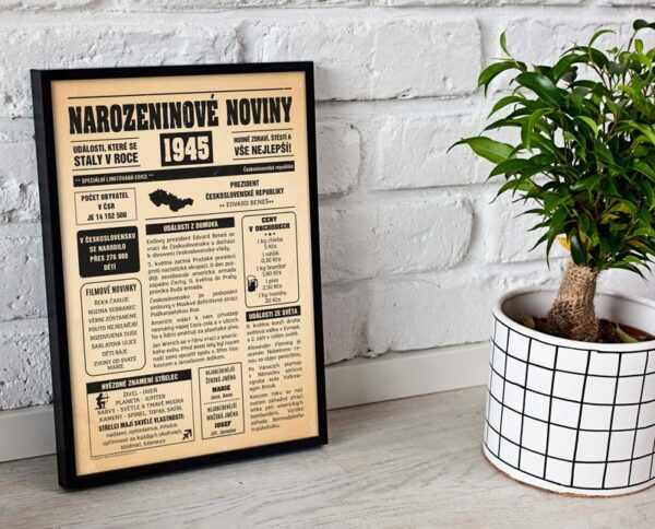 Narozeninové noviny 1945 - dárek pro dědečka