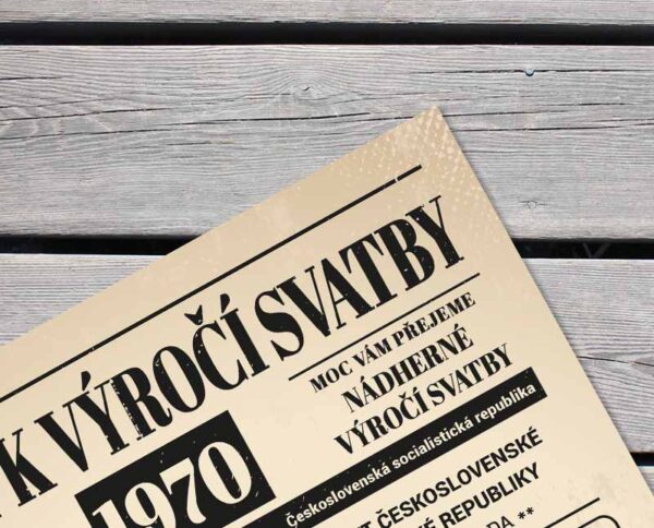 Noviny k výročí svatby 1970 - jednostranné - Obrázek 4