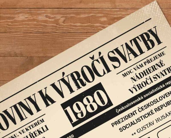 Noviny k výročí svatby 1980 - jednostranné - Obrázek 3