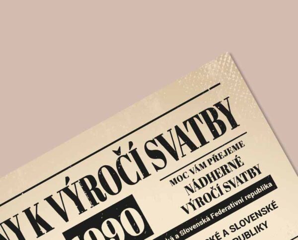 Noviny k výročí svatby 1990 - jednostranné - Obrázek 3