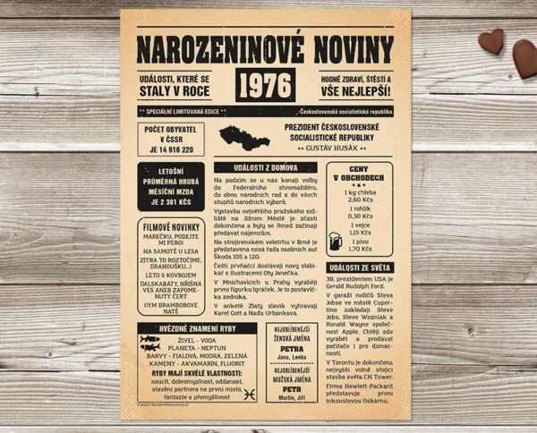 Narozeninové noviny 1976 - jednostranné - Obrázek 2