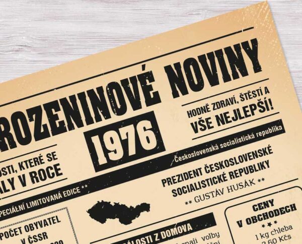 Narozeninové noviny 1976 - jednostranné - Obrázek 5